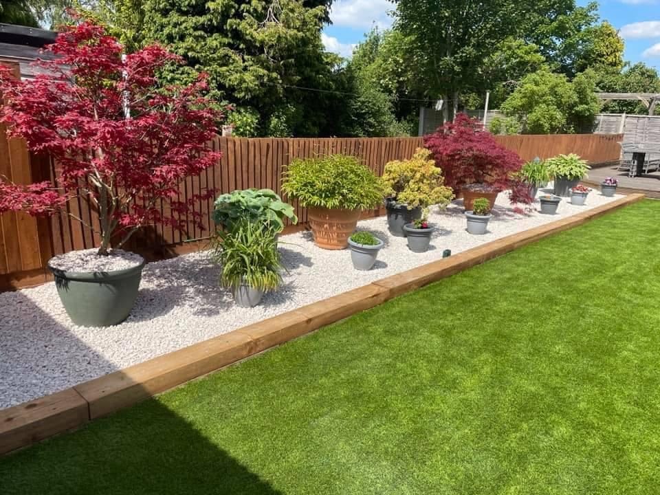 A completed landscaping project by J P Building Services