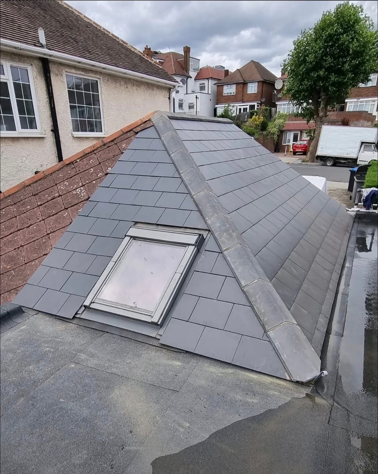 A completed roofing and building project by J P Building Services