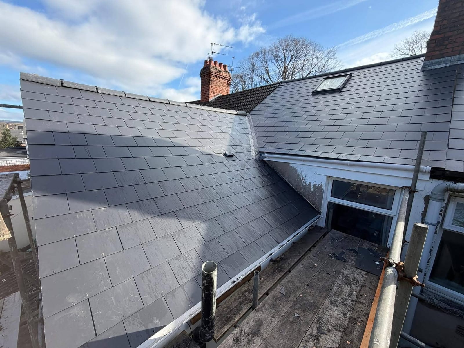 A completed roofing and building project by J P Building Services