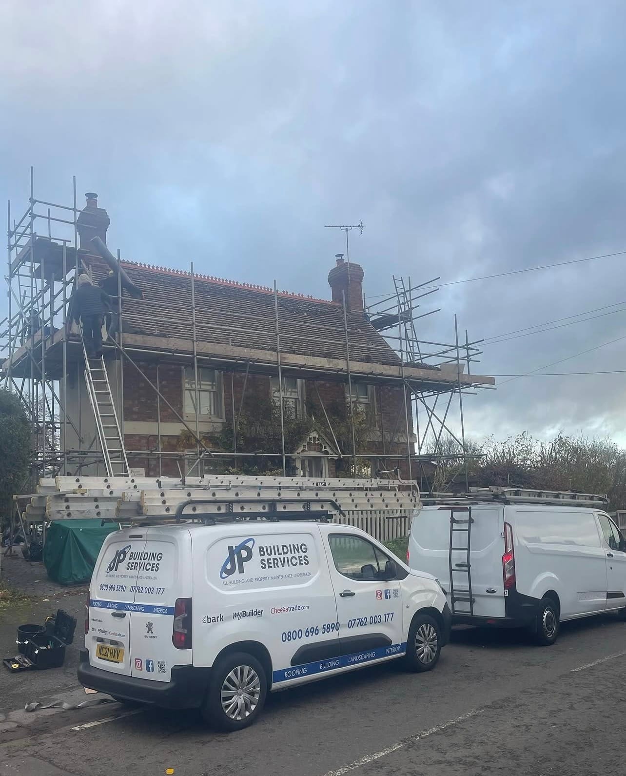 A completed roofing and building project by J P Building Services