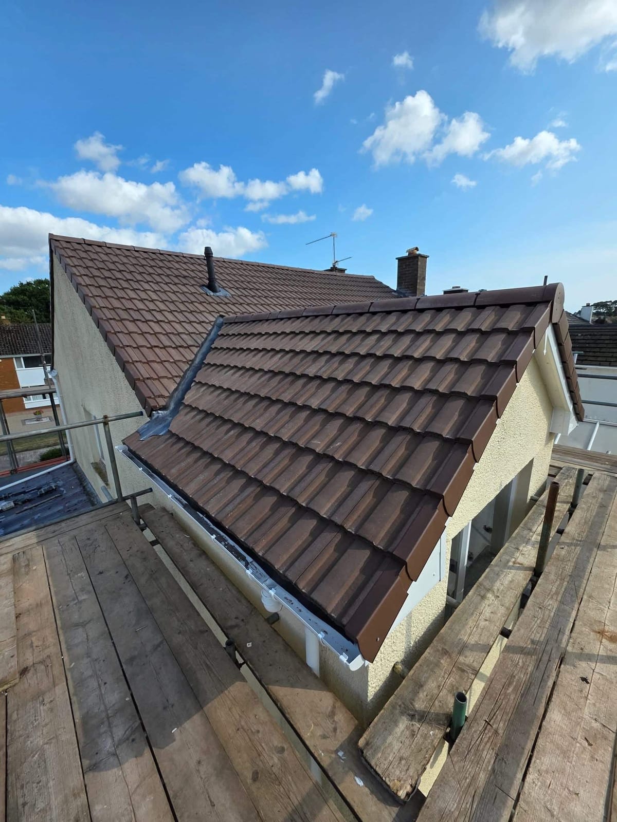 A completed roofing and building project by J P Building Services