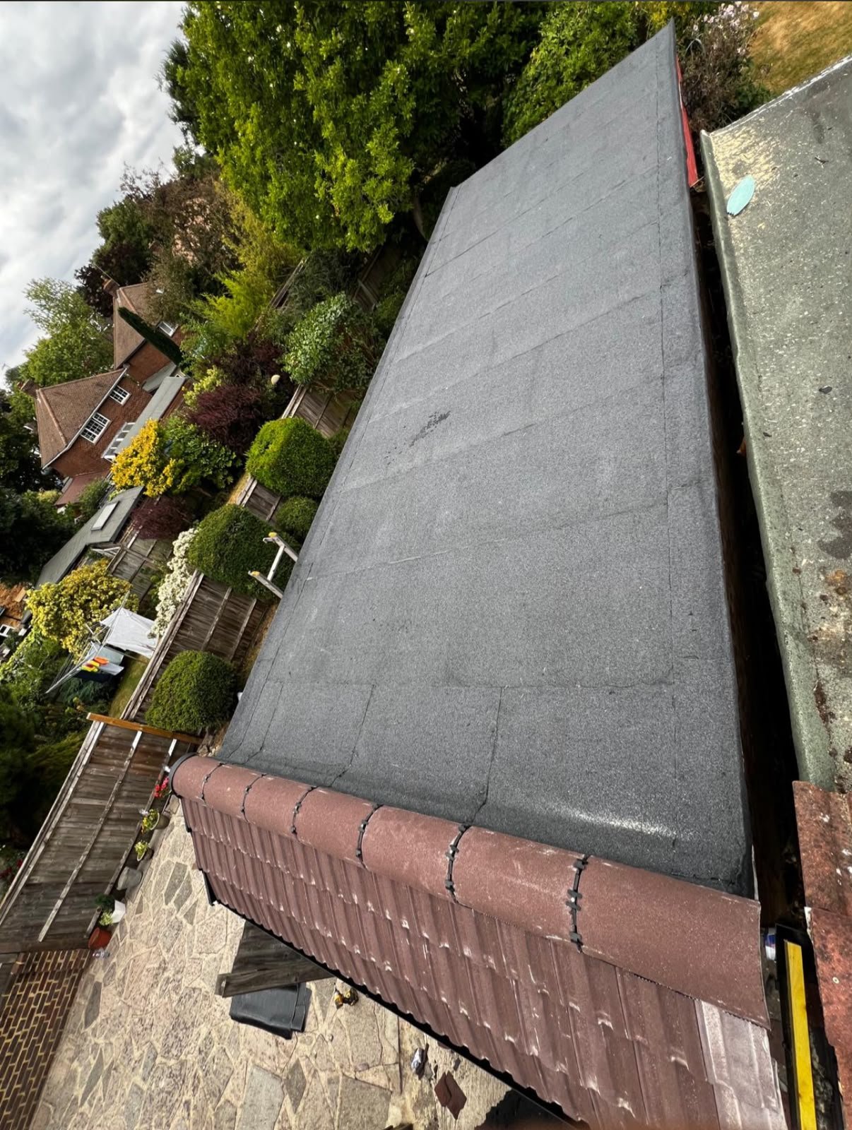 A completed felt roof by J P Building Services