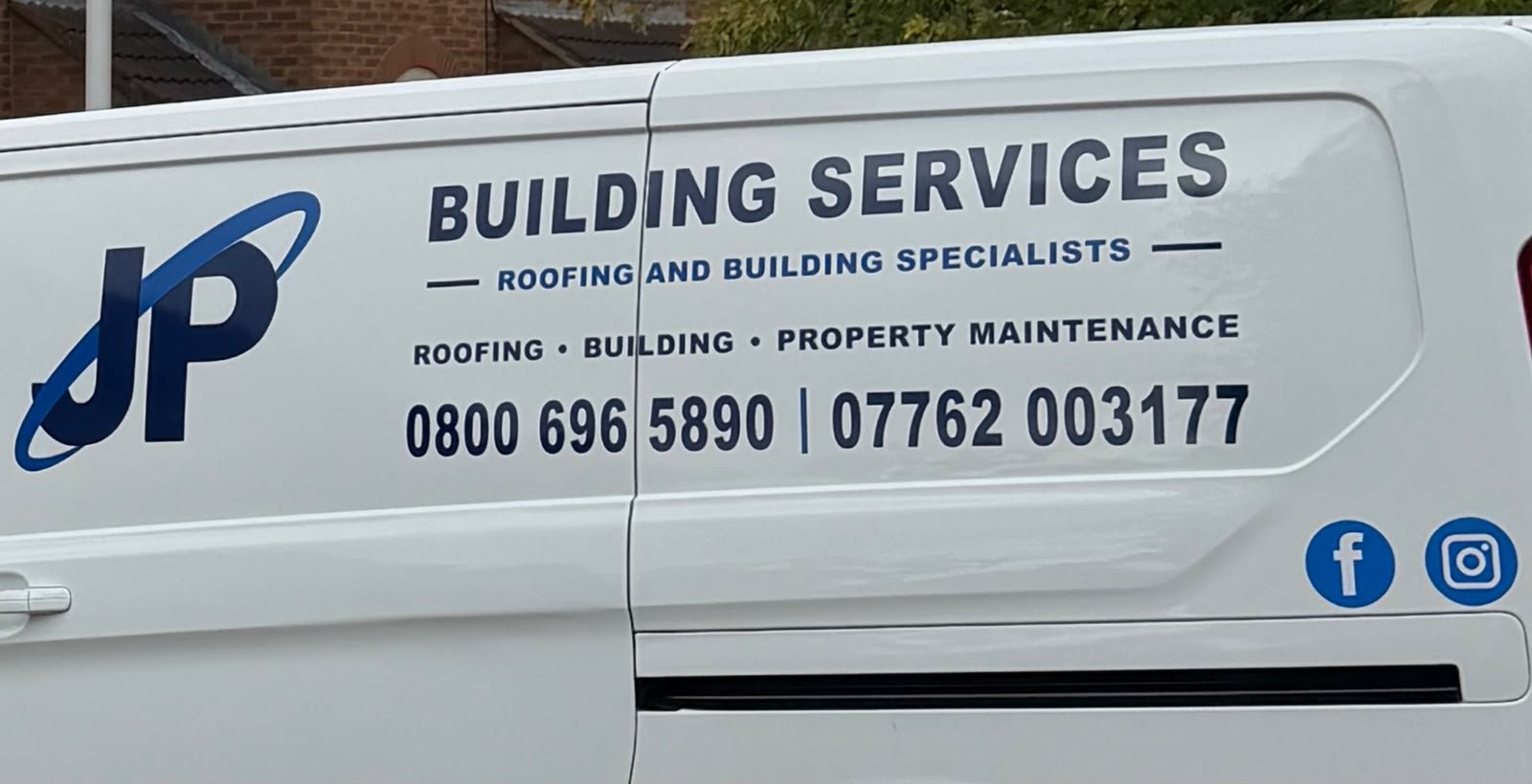 The J P Building Services van, roofing and building specialists